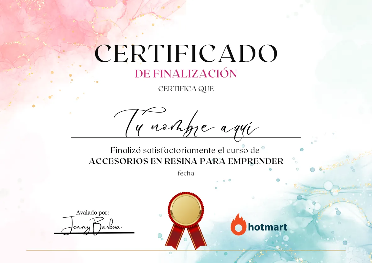 Ejemplo del certificado de finalización del curso